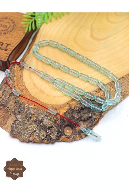 Transparent Blue Colored Special System Capsule Cut Original Fire Amber Prayer Beads 201025679