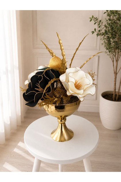 GOLD EVA ÇİÇEK ARANJMANI HEDİYELİK YAPAY ÇİÇEK MASAÜSTÜ EV&SALON SÖZ&NİŞAN OFİS DEKORU