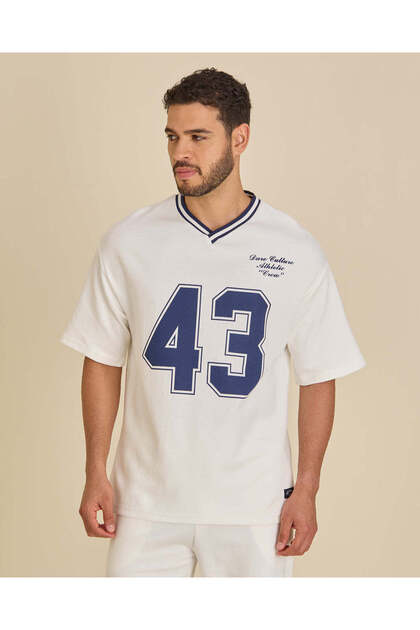 Men Ivory Sports Interlock T Shirt