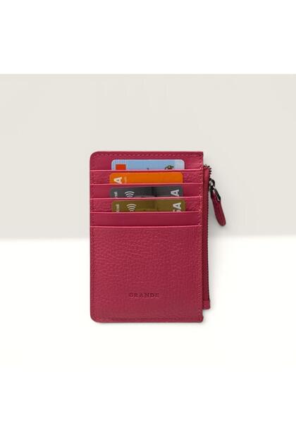 Genuine Leather Card Holder Zipper Wallet