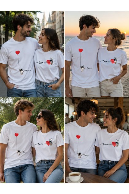 Loved Combination Basic T-Shirt (2 Pieces Will Be Sent, Contact the Q&A Section for Different Size Selection)