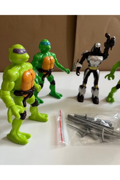 mavi su dünyası Ninja Kaplumbağa Seti 5' li Set 13 Cm Oyuncak