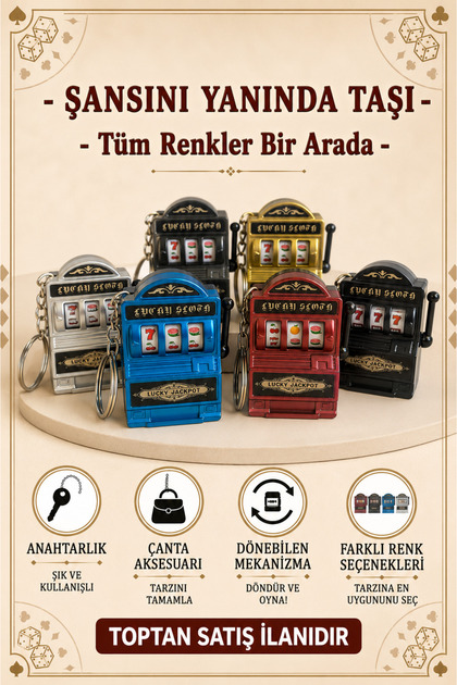 Slot Makinesi Anahtarlık/Çanta Aksesuarı