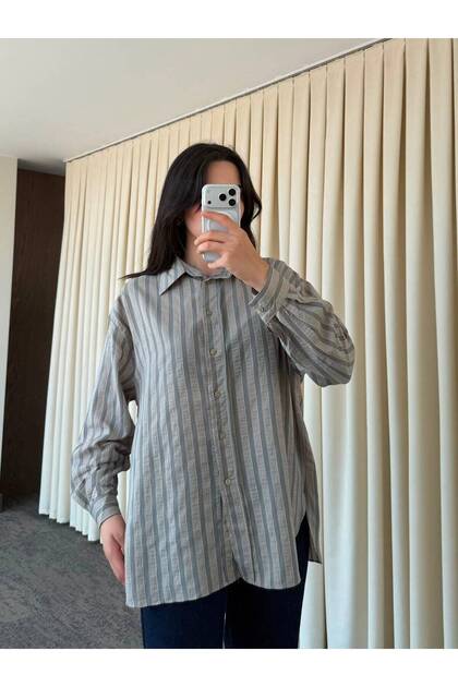 Gray Striped Modal Shirt - 2Y5298