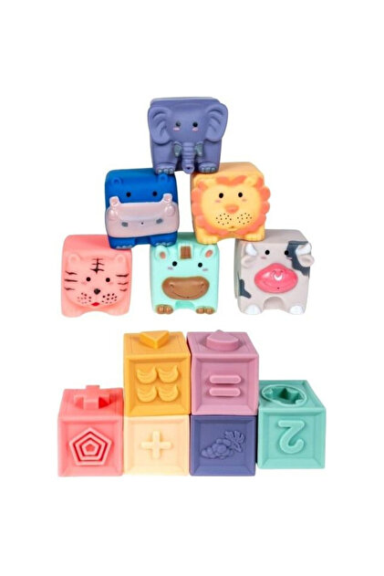 Set de cuburi senzoriale Smily Play 12 piese pentru copii 3 luni+