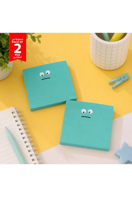 Set of Two Pieces Small Green Emoji Notebook