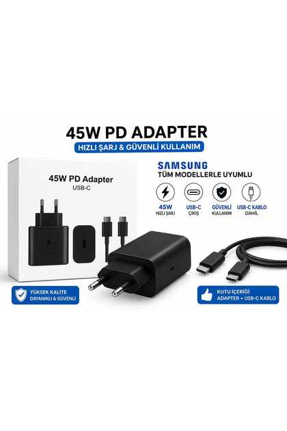 Samsung Uyumlu 45W Şarj Adaptör Seti