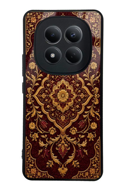 Xiaomi Redmi Note 15 Pro 4g Burgundy Ottoman Gold Design Glossy Phone Case