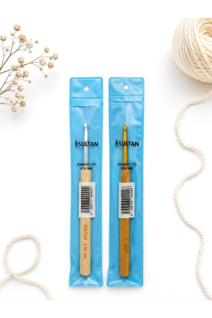 Sultan Bambu 2-Piece Crochet Set - No: 4,5 Gold and Silver