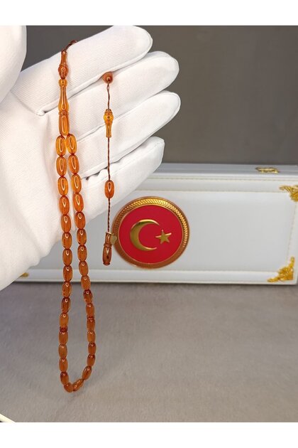 Fire Amber Praying Beads, Amber Color, Masterpiece Craftsmanship