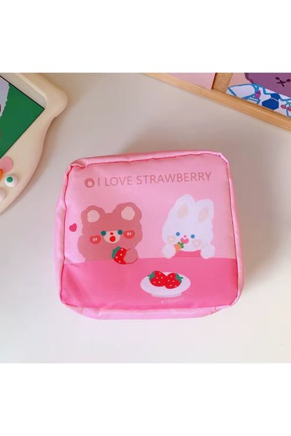 Kawaii Teddy Cute Teddy Bear Rabbit Patterned Sanitary Pad Bag |   Organizers |   Makeup & Cosmetic Storage Bag |   Zippered Mini Organizer