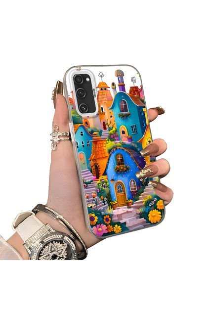 Samsung Galaxy S20 Fe Compatible Silicone Edge Hard Back Case Couple Phone Case Landscape Pattern