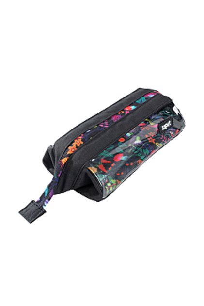 Penar Lenny transparent cu fermoar pe 2 laturi - Floral Negru