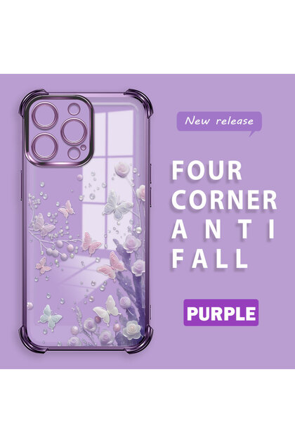 iPhone 14 Pro Max Compatible Transparent Back Four Corners Reinforced Impact Protection Silicone Case