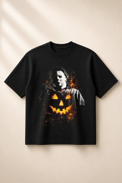 Halloween Printed Oversize Boxy Cut Unisex 100% Cotton T-Shirt (190 Gsm)