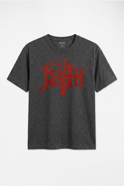 Death Chuck Schuldiner Metal Music Logo Unisex Regular Anthracite Melange T-Shirt