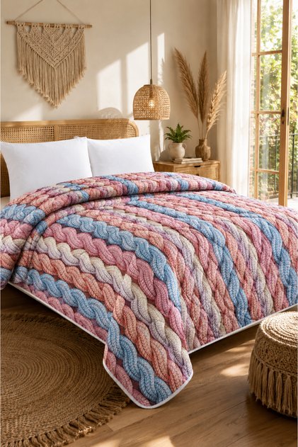 Double 5D Bedspread | 200X220 cm | Multi-Purpose, Lightweight, and Stylish | Summer and Seasonal Wear