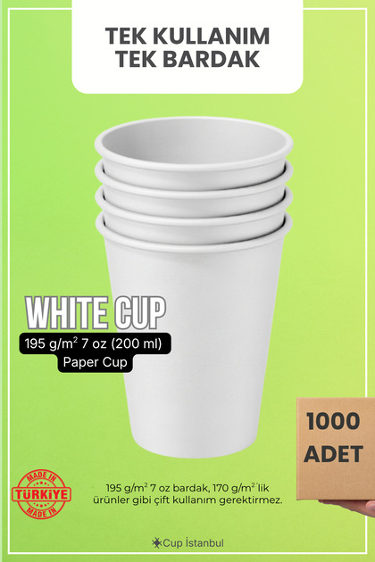 7 oz 200 ml white cardboard cup - disposable leakproof paper cup