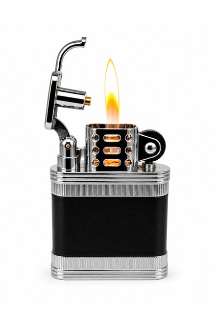 Premium Metal Çakmak Çizgili Desenli Klasik Hediyelik Çakmak