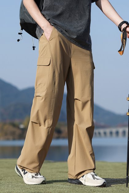 Men Beige Cargo Pants