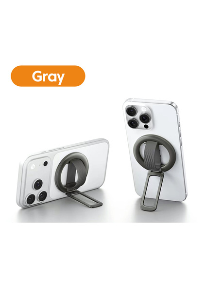 gray MagSafe Magnetic Phone Ring Holder 180° Rotation Liquid Silicone Finger Grip Kickstand Double M