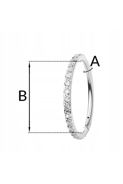 PIERCING Cercel tip inel clicker din titan ZIRCONIA HELIX Conch 1,2/5