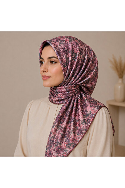 Organic Pamuklu Soft Eşarp Çıtır Çiçek Desen