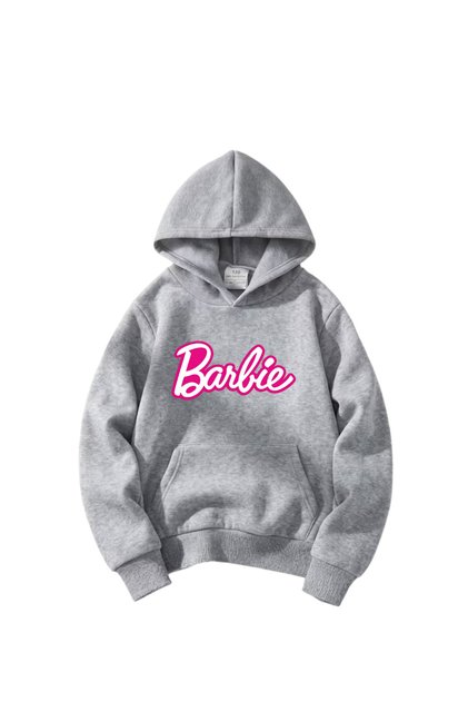 Oversize Hooded Barbie Printed Sweatshirt for Girls
