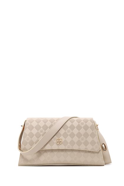 Women's Cream Printed Classic Shoulder Bag Wb500007Sb