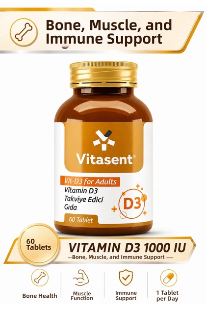 Vitamin D3 1000 Iu – Daily Supplement for Bone, Muscle, and Immune Support
