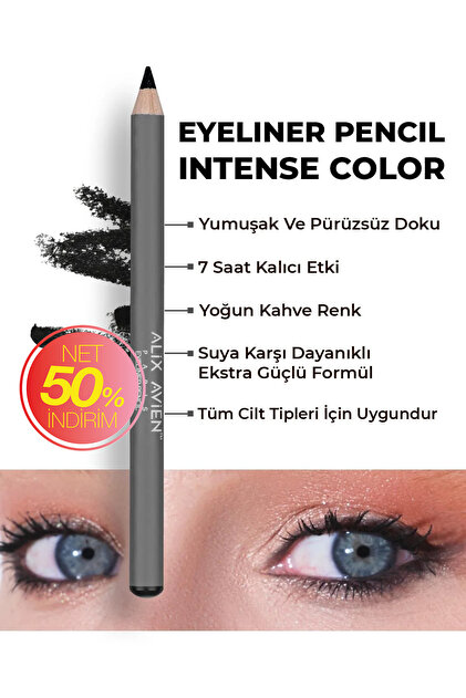 Alix Avien Suya Dayanıklı Yoğun Pigmentli Kremsi Kolay Sürüm Siyah
