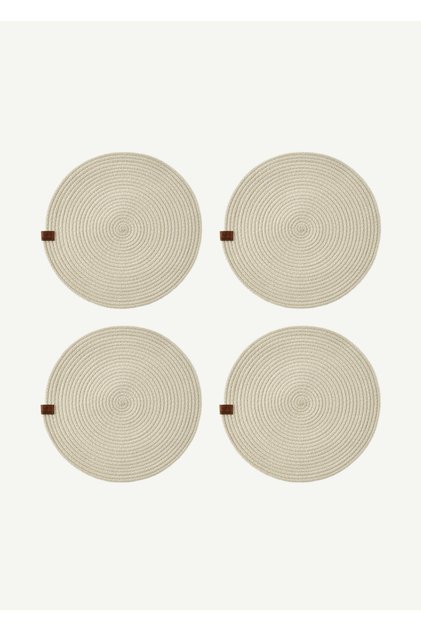%100 Pamuk Lino Amerikan Servis 4'lü Krem (36 cm)