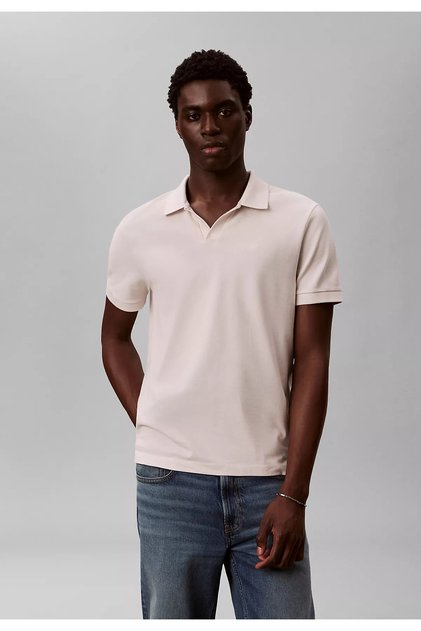 Men's Regular Cut Cotton Short Sleeve White Polo Collar T-Shirt