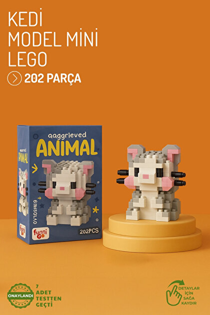 Cat Model Character Figure 3D Building Toys