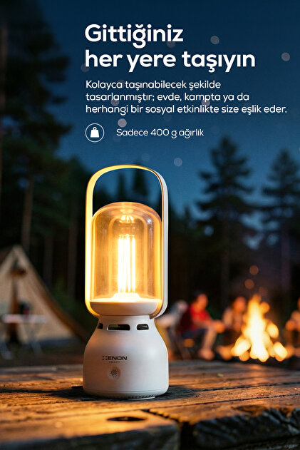 Xenon Smart Taşınabilir Lamba ve Hoparlör Kamp ve Outdoor