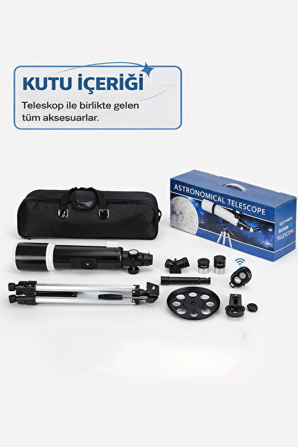 DailyTech 80mm Astronomi Teleskop 600mm odak Kumandalı 3x Barlow