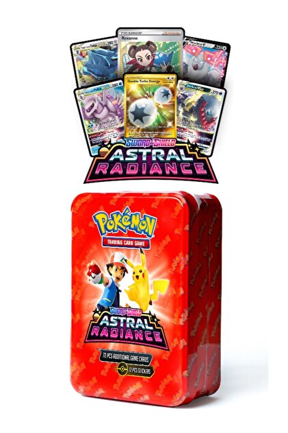 TOYFEST Pokemon 72'li Oyun Kartı Metal Kutu Sword Shield Astral