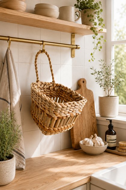 Kitchen Bathroom Multi-Purpose Basket / Hanging Basket Decorative Wicker Basket / Cactus Flower Pot Wall Basket/Bohemian