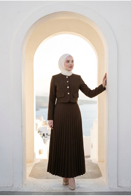 Jacket and Pleated Skirt Set