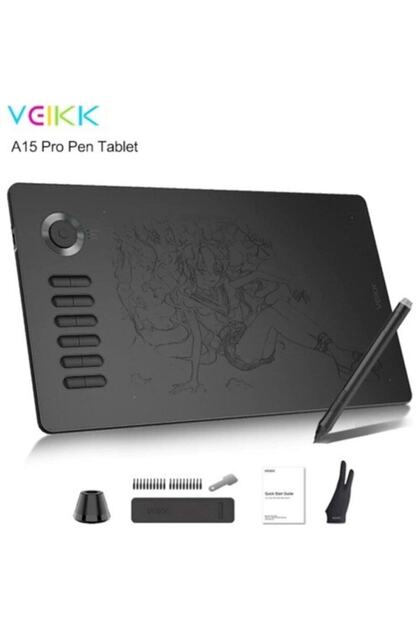 A15 Pro 10x6" 16384 Yüksek Basınç Hassasiyetli Profesyonel 5080 LPI Grafik Tablet + Kalem