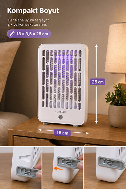 schwartz SWIK-9603 Şarjlı Sinek Öldürücü | 3600V Elektrik & UV LED