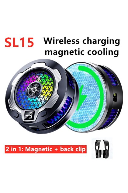 sl15 Wireless charging magnetic Phone cooler for iPhone15, 14, 13, 12, 11 S24Ultra Back clamped phon