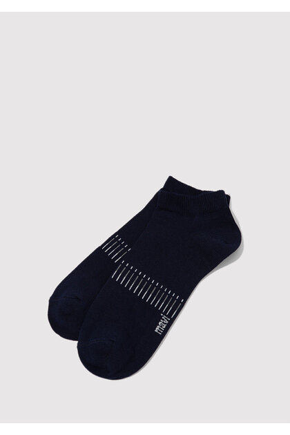 Striped Navy Blue Bootie Socks 092577-33649