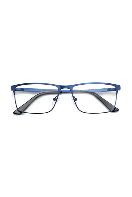 001 BLUE ZENOTTIC Men Alloy Optical Glasses Frame Fashion Male Square Eyewear Ultralight Metal Non-P