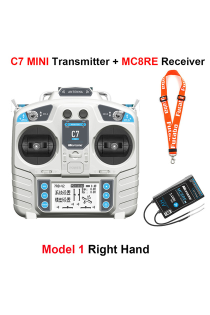 Right Hand MicroZone MC7 C7 MINI 2.4G Remote Control Transmitter With MC8RE Receiver Radio System fo