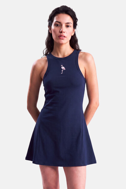 Flamingo Premium Dress - Navy Blue