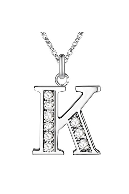 217-K 925 Sterling Silver 26 Letters Necklace Pendant For Women Wedding Engagement Jewelry Fashion C