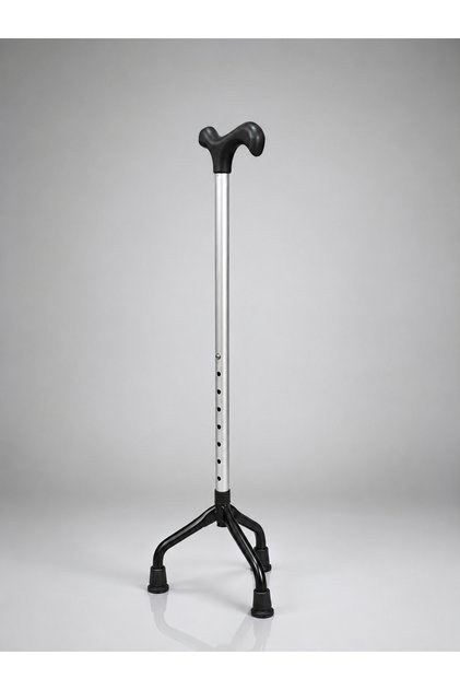 Tripod Üç Ayaklı Denge Bastonu – 8 Kademeli Ayarlanabilir Metal Yürüyüş Bastonu