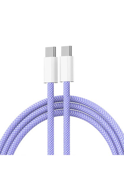 2m Purple 60W PD Fast Charging USB C to USB C Cable for Apple iPhone 17 16Pro Max/15/Plus Type-C Qui