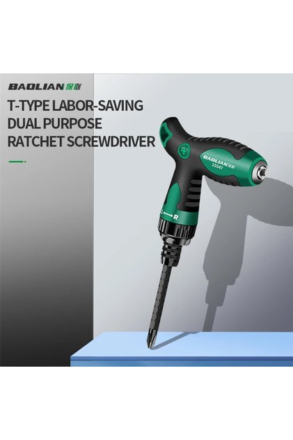 2 in 1 T-Shape Household Ratchet Handle Screwdriver Set Ratchet Screwdriver Bit Insulated Handle ...